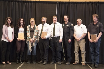 (Left to right) Grand Itasca Clinic & Hospital:Rachel Johnson, RN, Jessica Ross, CCUC, Molly Lenoch, RN; MEDS 1 EMS:Nathan Siem, EMT-P, Stephen Sovada, EMT-B; Life Link III: Don Romano, CFRN; Nashwauk Ambulance:John Calaguire, EMT-B, John Flint, EMT-B